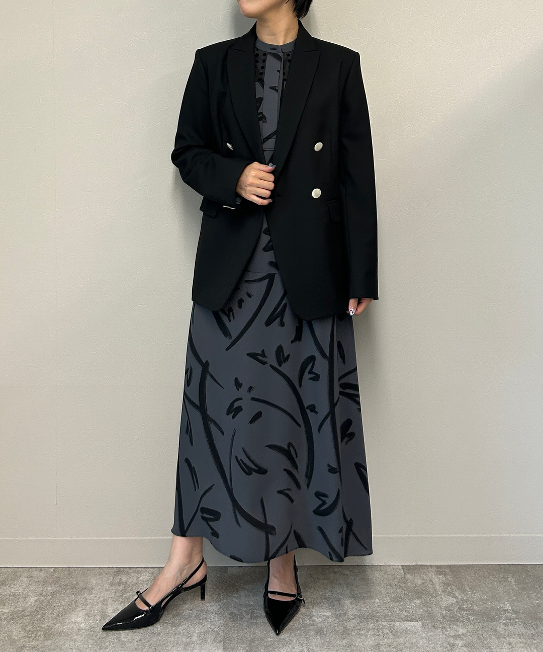 アートプリントロングワンピース