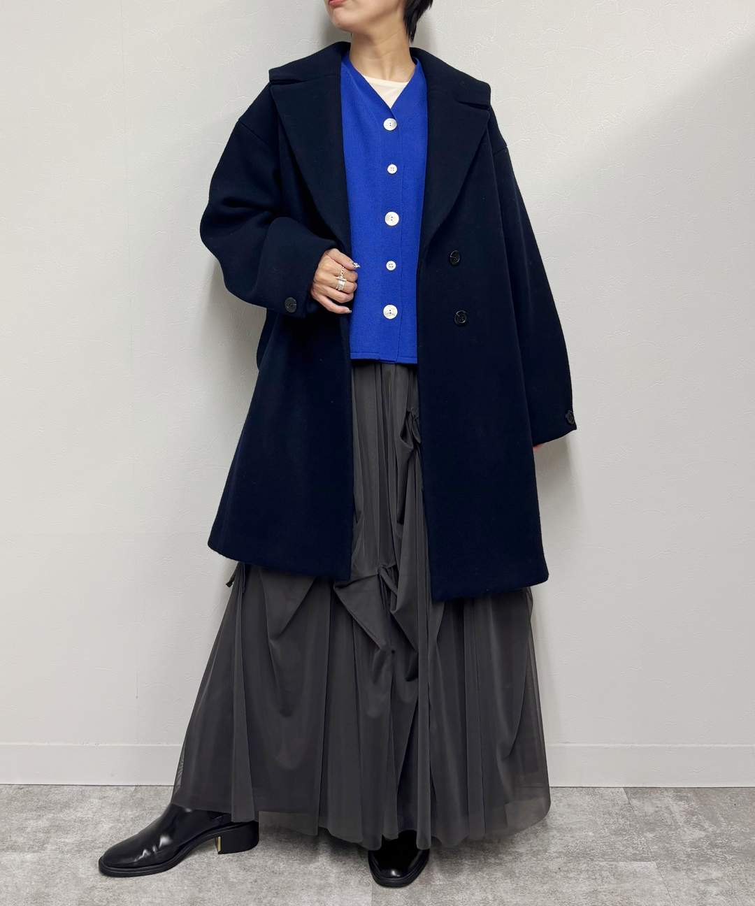 ウールメルトンレディライクコート