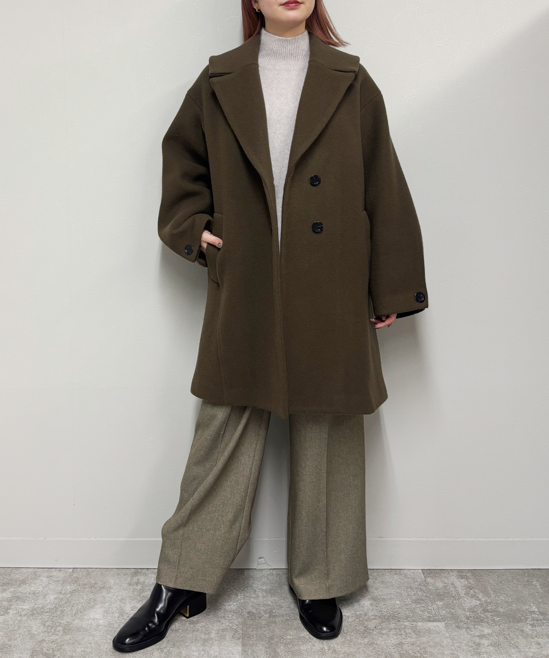 ウールメルトンレディライクコート – FACE SANS FARD