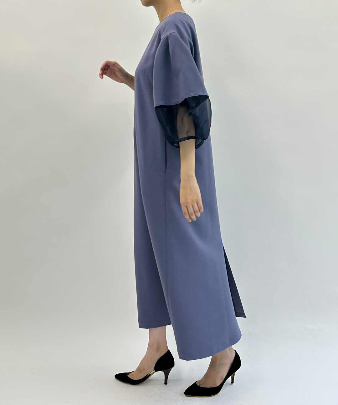 pinue ドッキングカットワンピース(NAVY) オーガンジードッキングワンピース – FACE SANS FARD