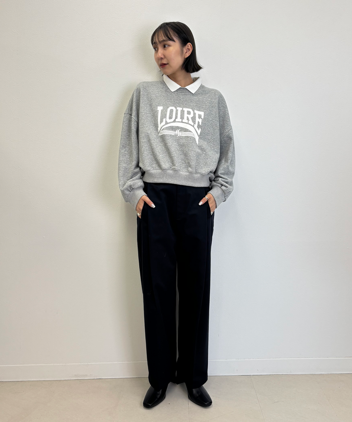 タックワイドテーパードパンツ