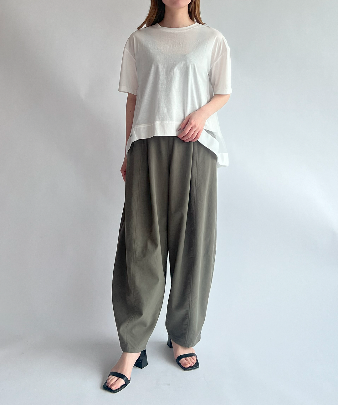 異素材ドッキングTシャツ