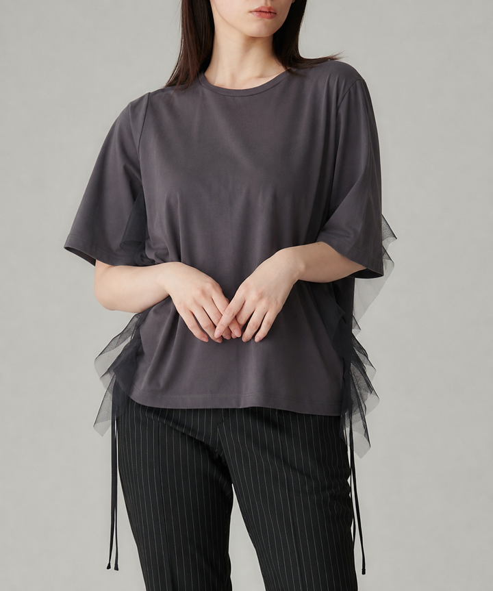 チュールフリルドッキングTシャツ