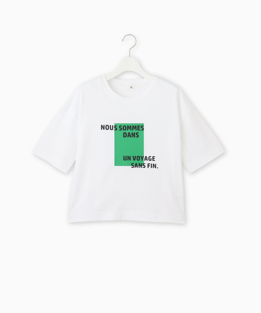綿天竺プリントクロップドTシャツ