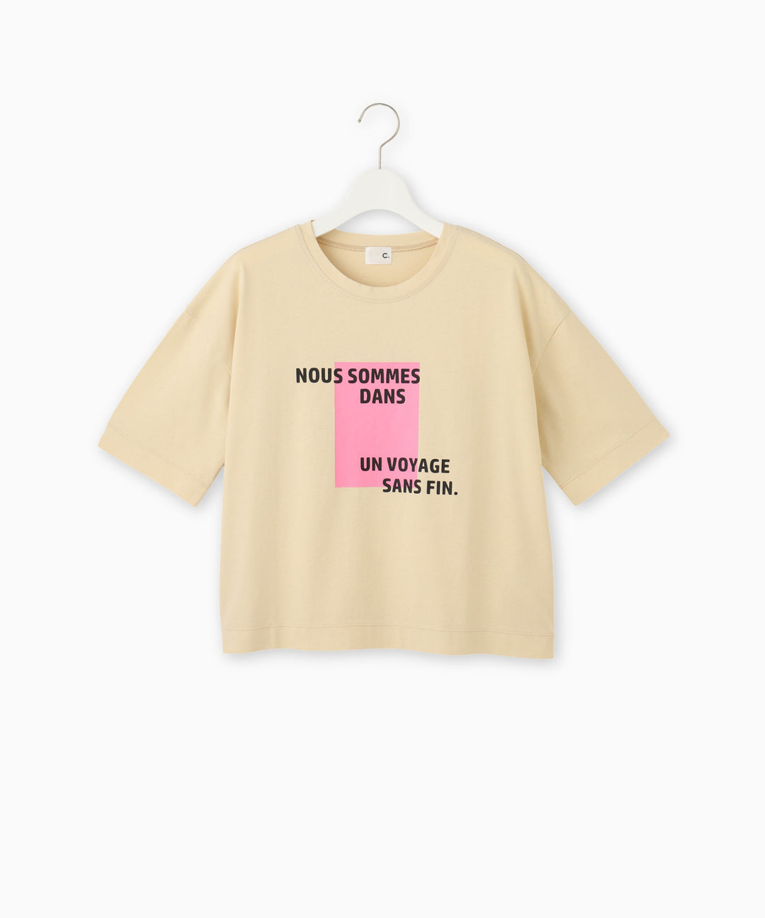 綿天竺プリントクロップドTシャツ