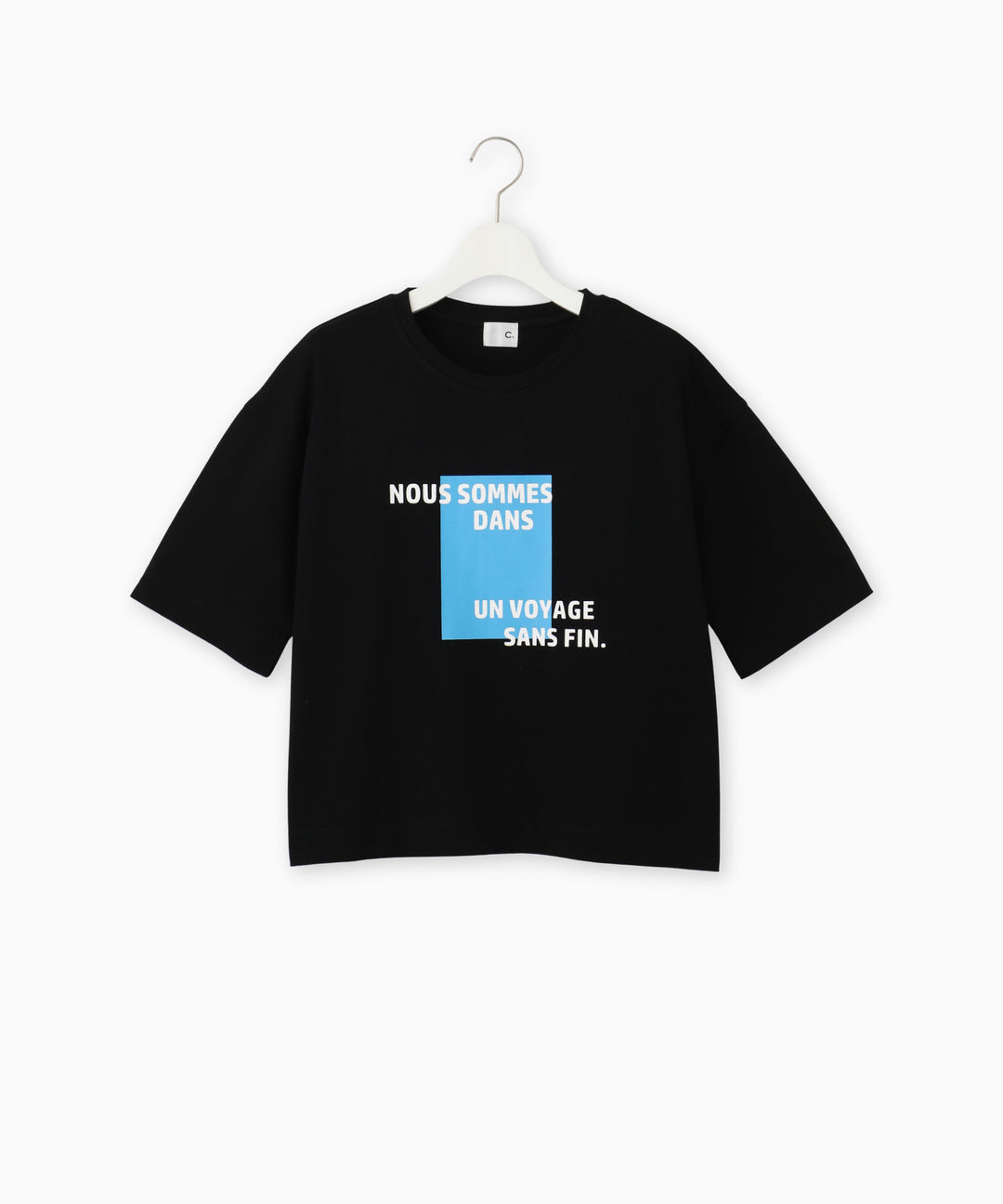 綿天竺プリントクロップドTシャツ