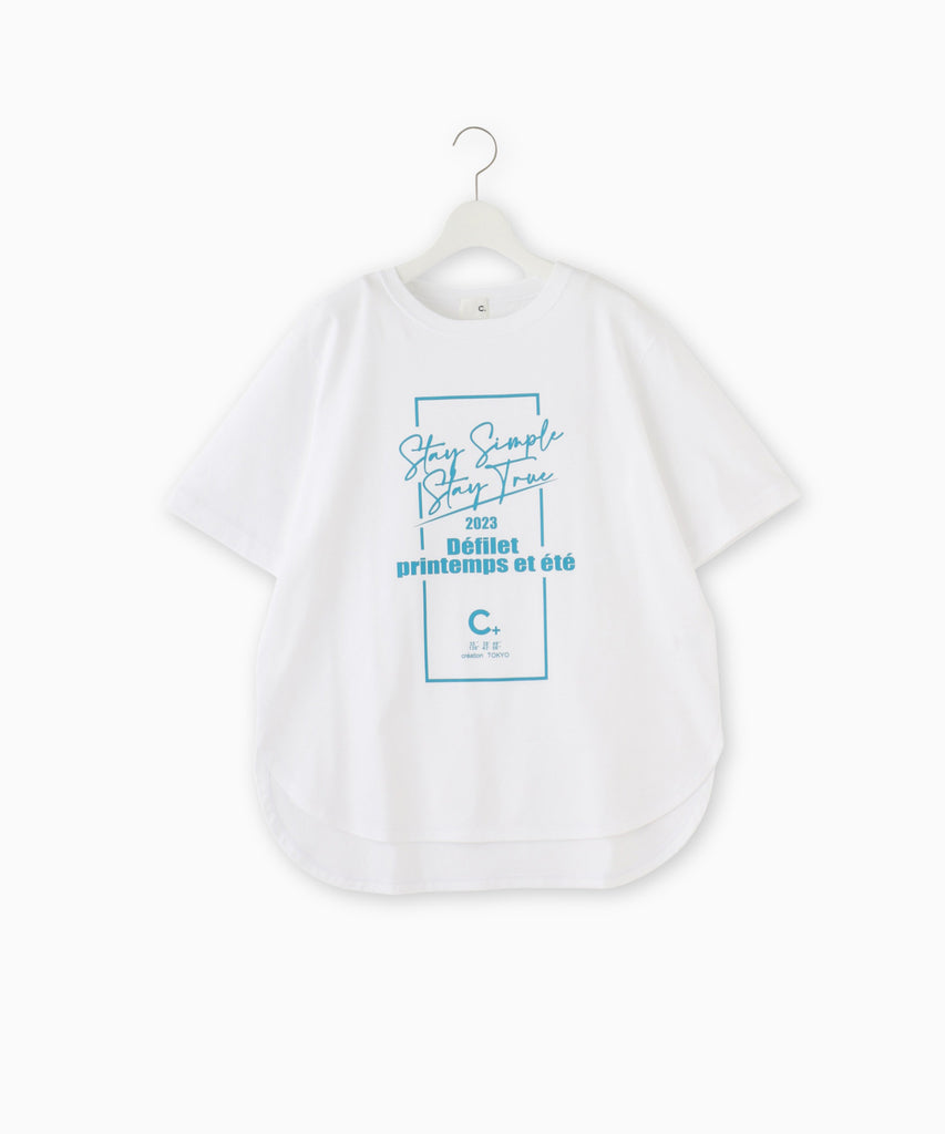 ラウンドヘムプリントTシャツ – FACE SANS FARD