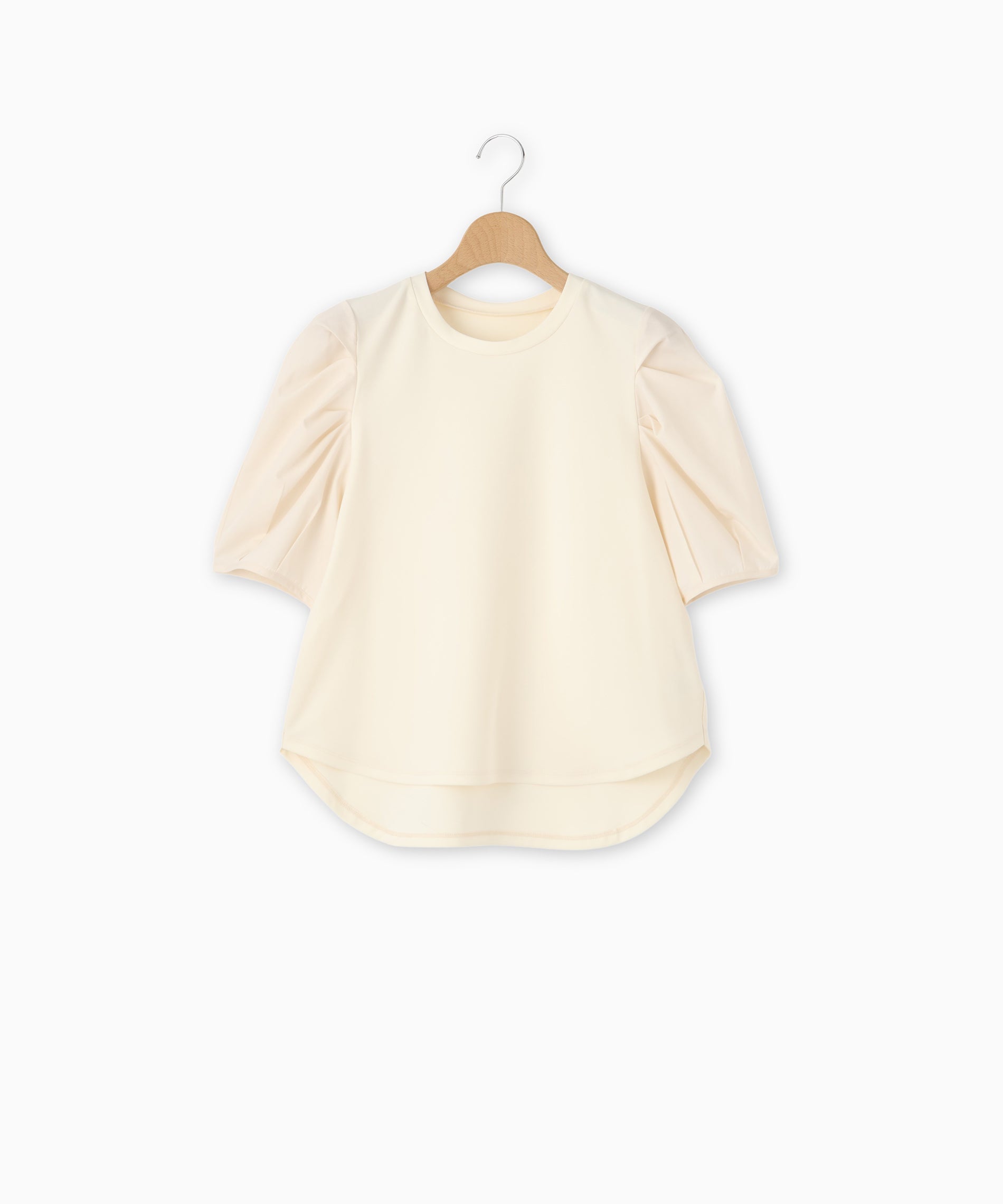 美品✨ マチャット ブラウス タックスリーブパフ 半袖 フリーサイズ ホワイト フラットカラータックパフ袖ブラウス | レディースファッション
