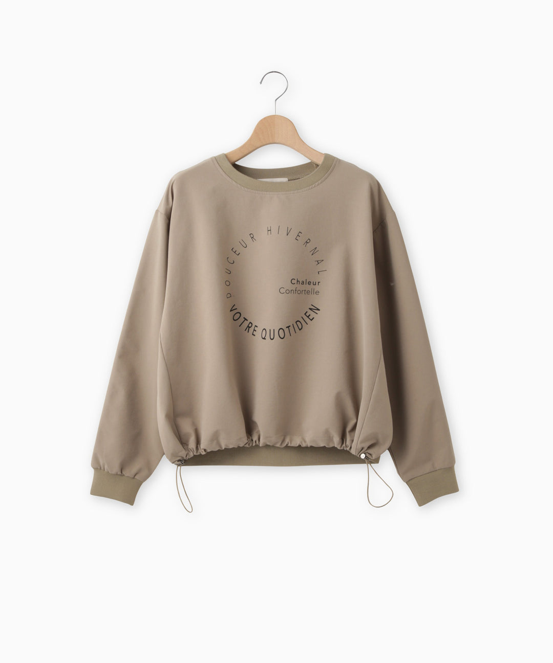 タフタ裏毛フロッキーロゴブラウス