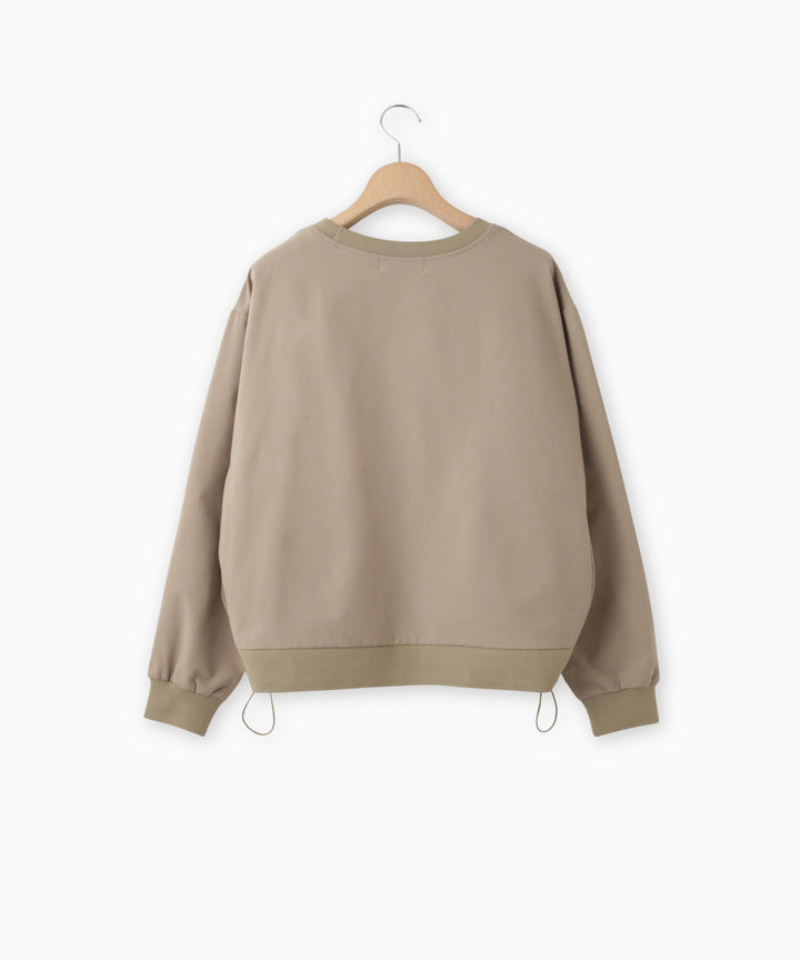 タフタ裏毛フロッキーロゴブラウス