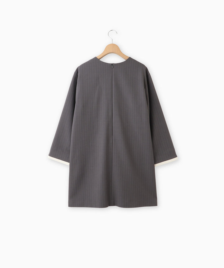 梳毛調シック&シンロングブラウス