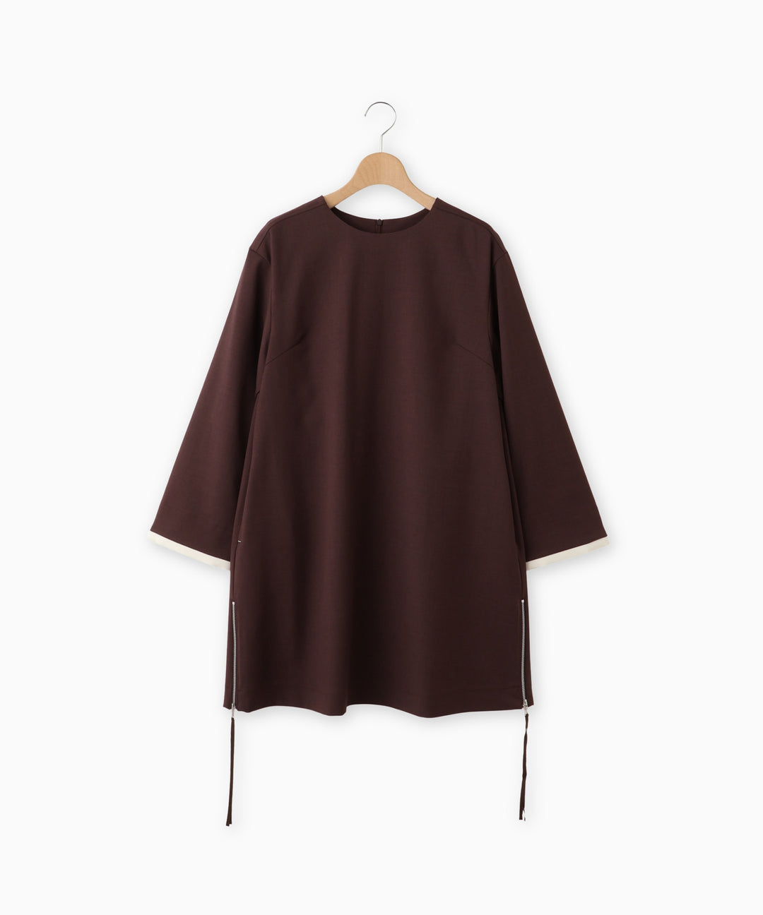 梳毛調シック&シンロングブラウス