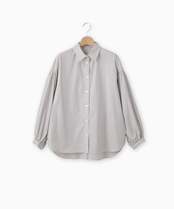 ボリューム袖ストライプシャツ