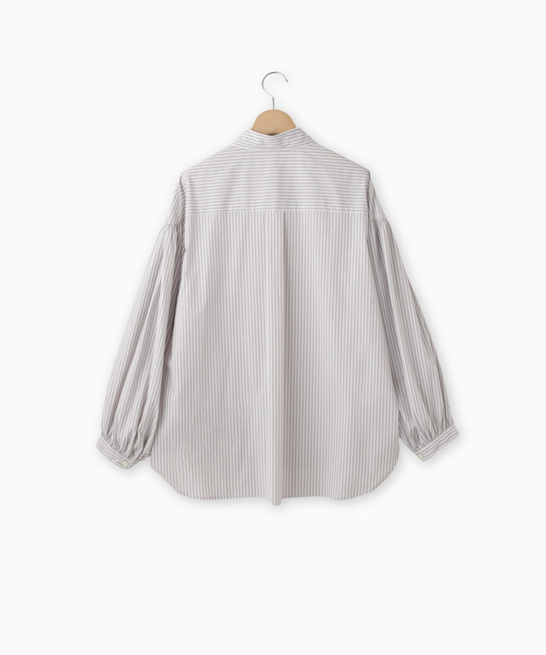ボリューム袖ストライプシャツ