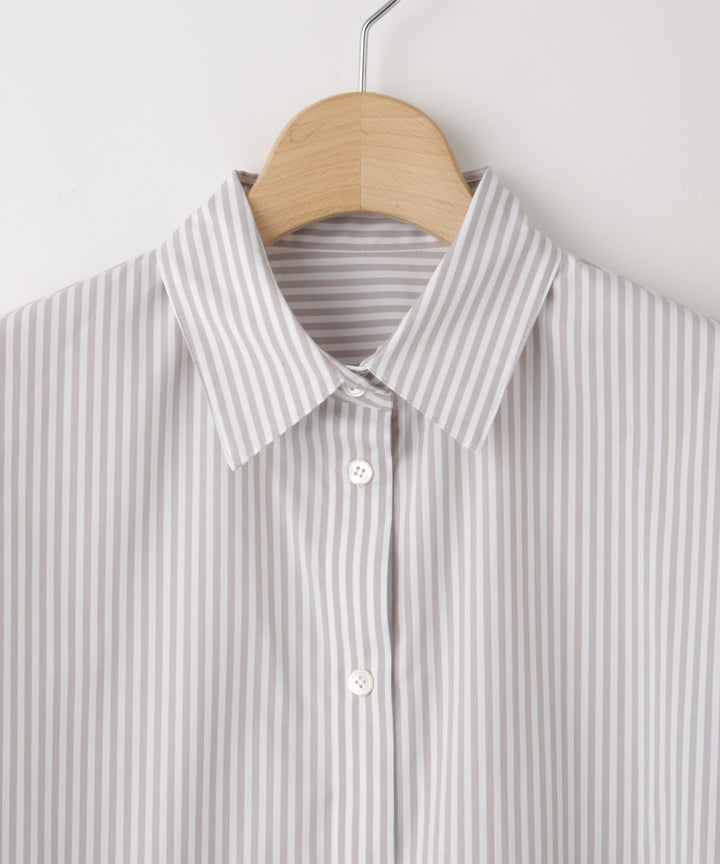 ボリューム袖ストライプシャツ