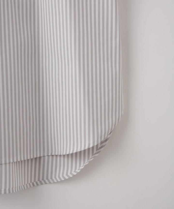 ボリューム袖ストライプシャツ