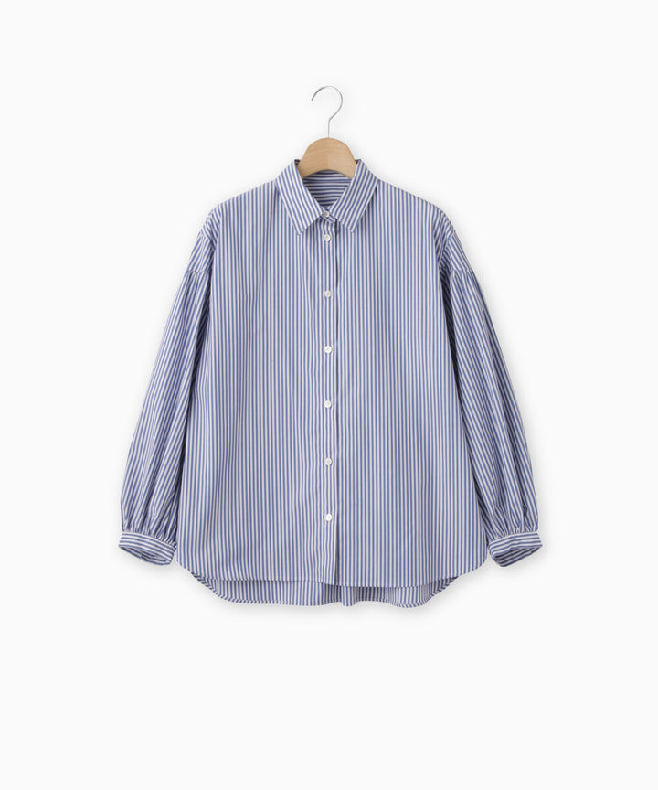 ボリューム袖ストライプシャツ