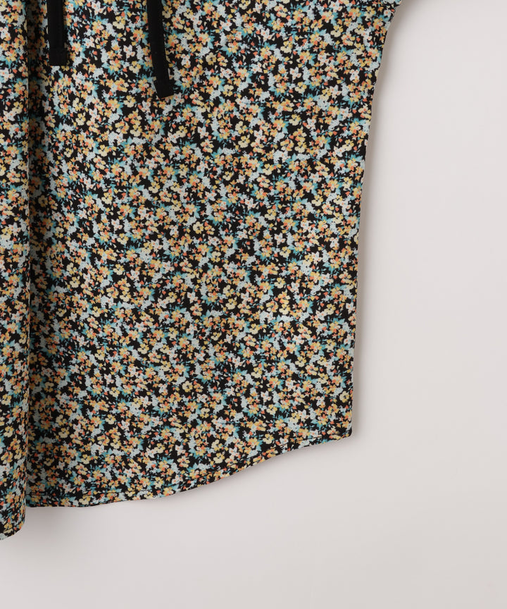 フラワープリントギャザーブラウス