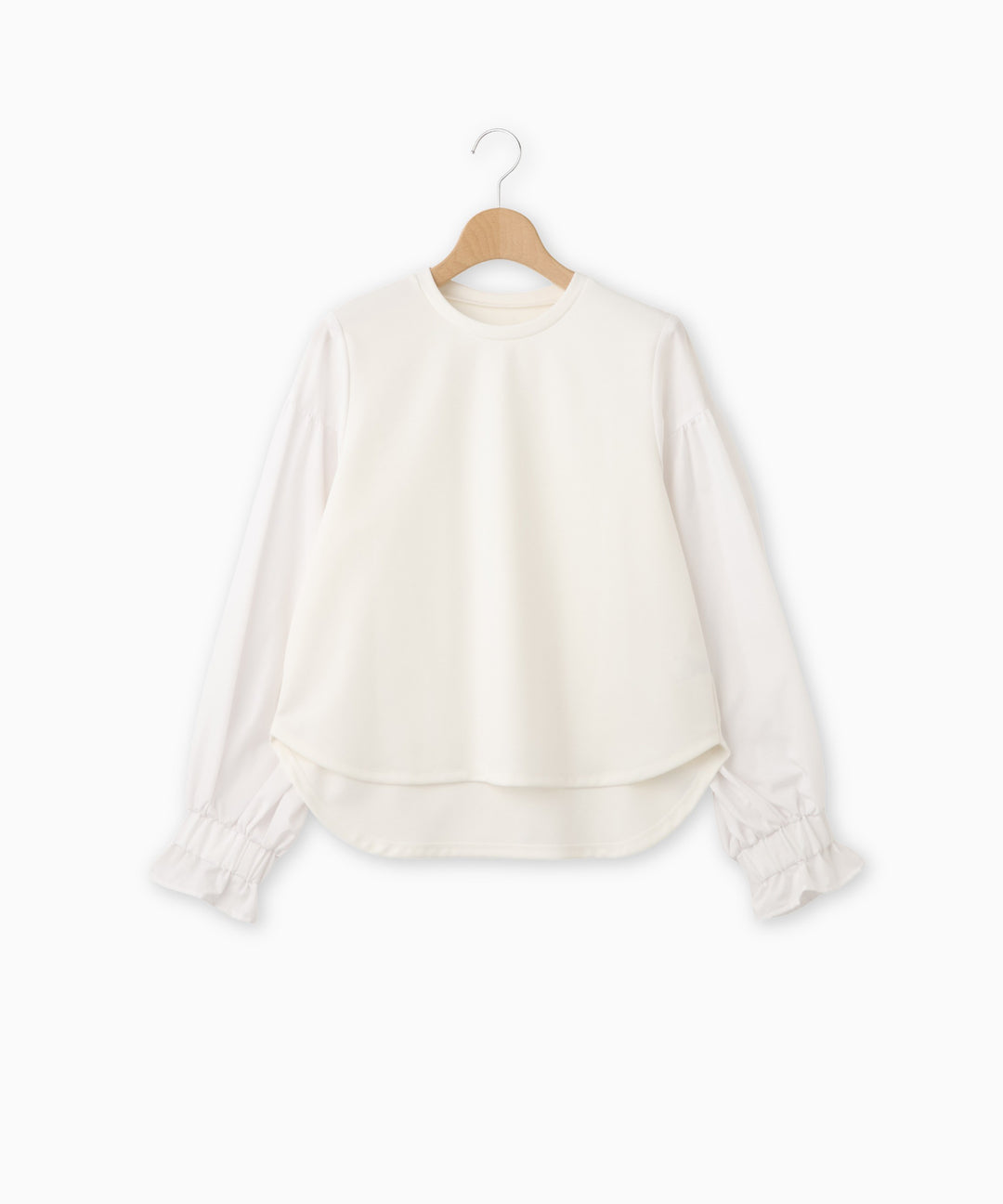 異素材ボリュームスリーブプルオーバー