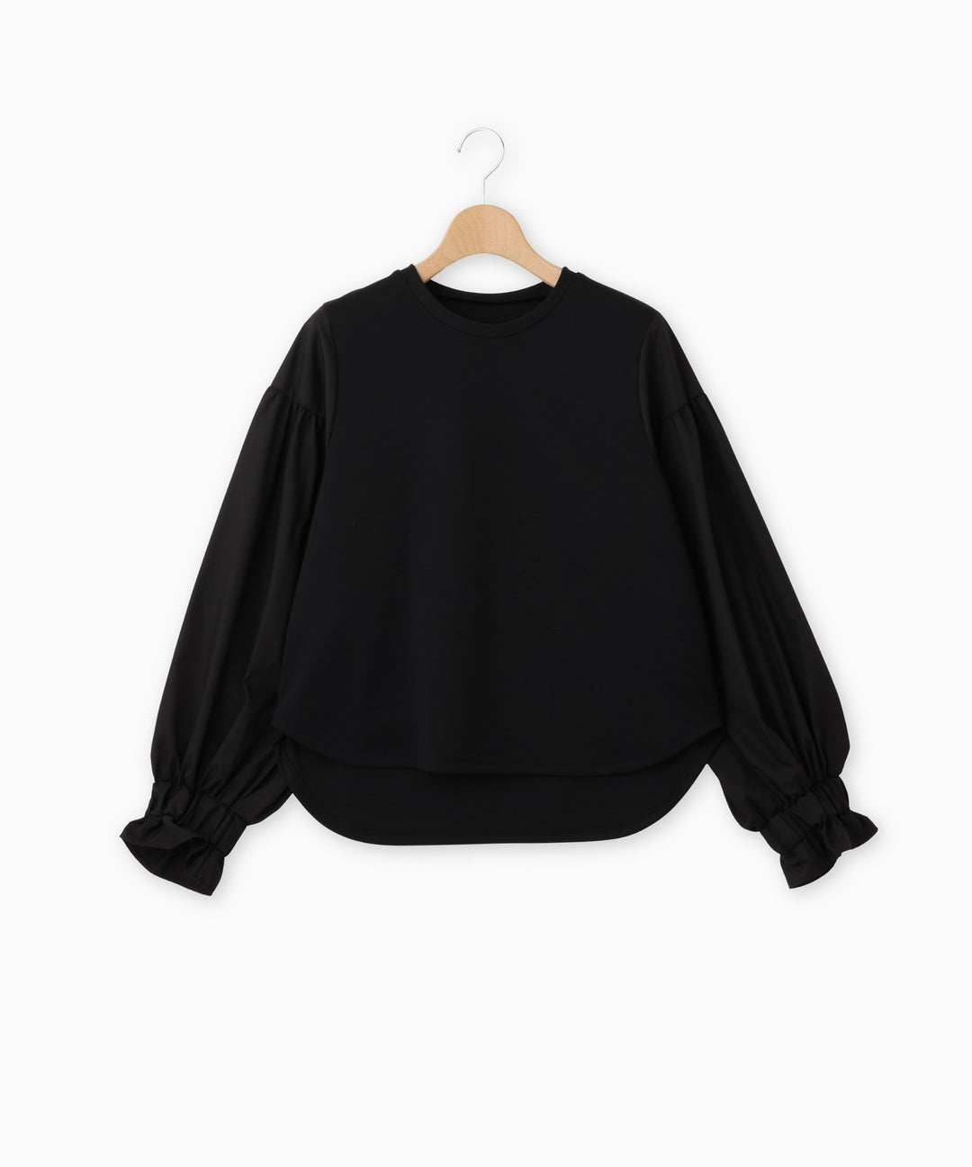 異素材ボリュームスリーブプルオーバー