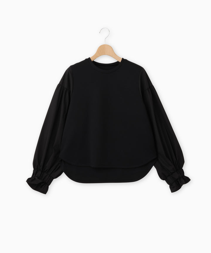 異素材ボリュームスリーブプルオーバー