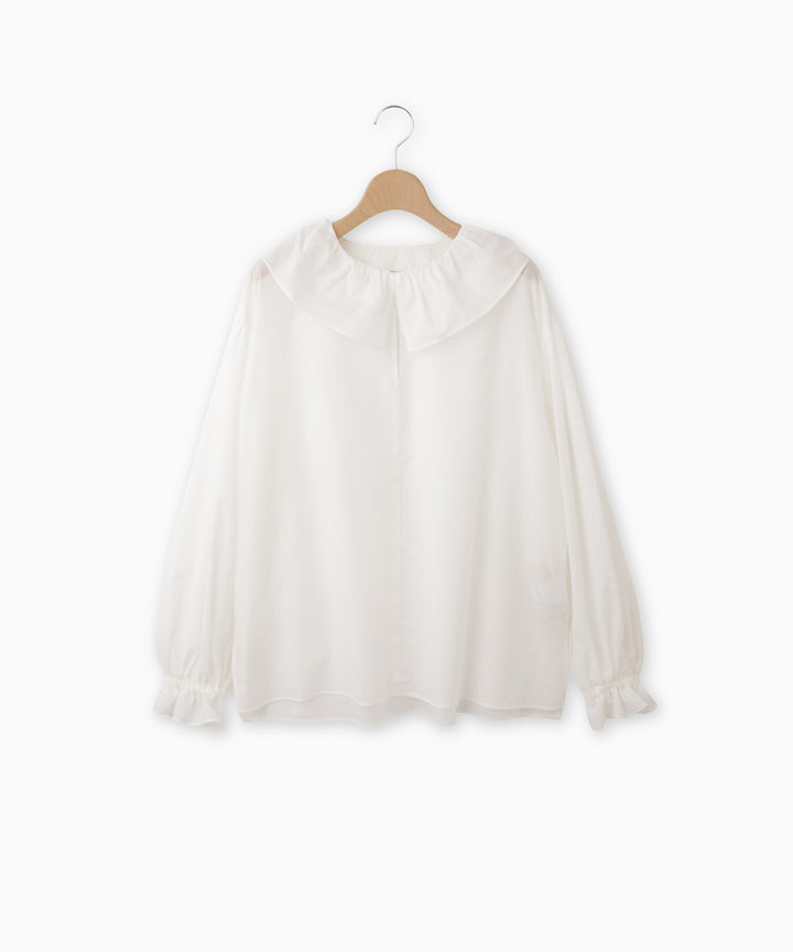 シアービッグカラーギャザーブラウス