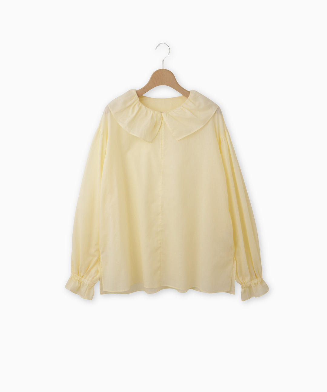 シアービッグカラーギャザーブラウス