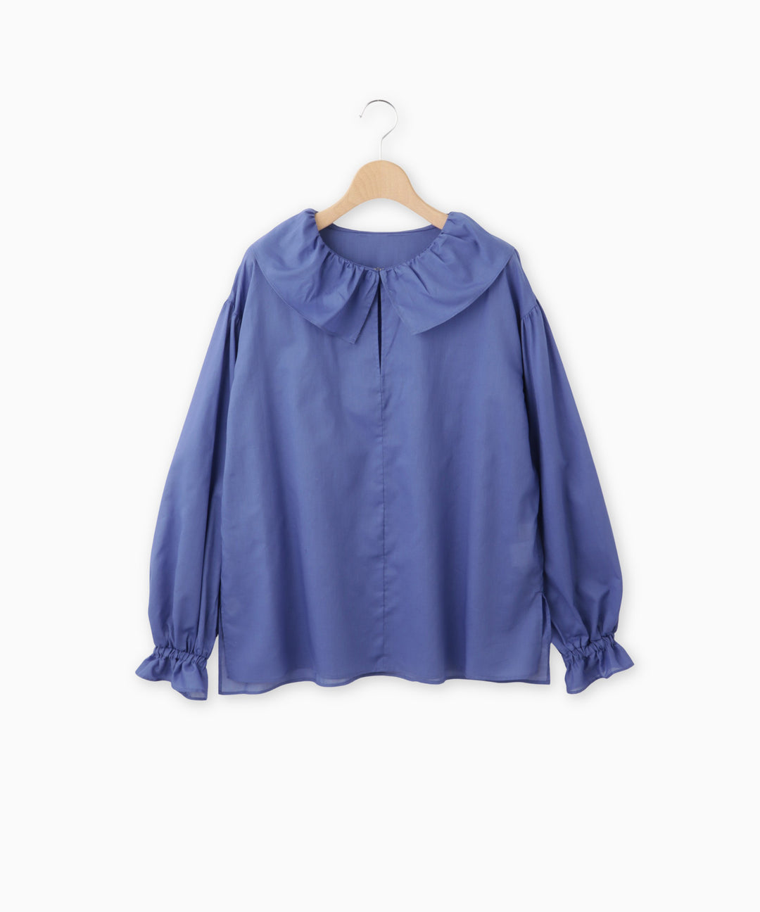 シアービッグカラーギャザーブラウス