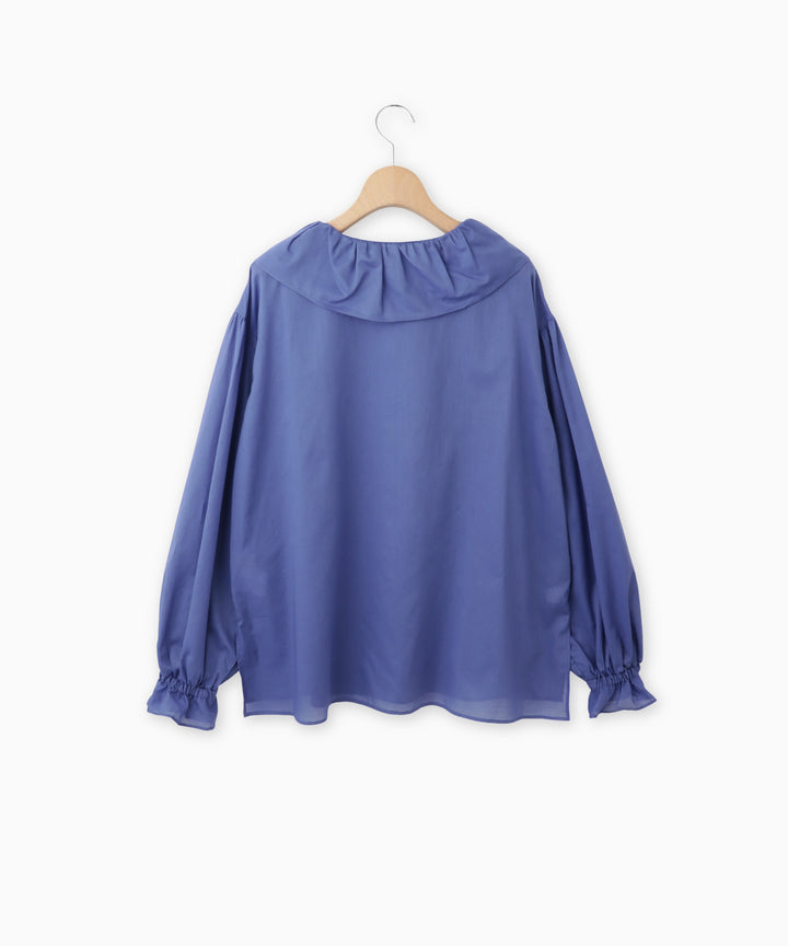 シアービッグカラーギャザーブラウス