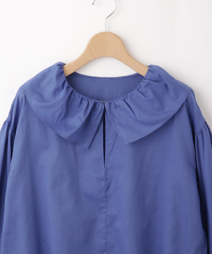 シアービッグカラーギャザーブラウス