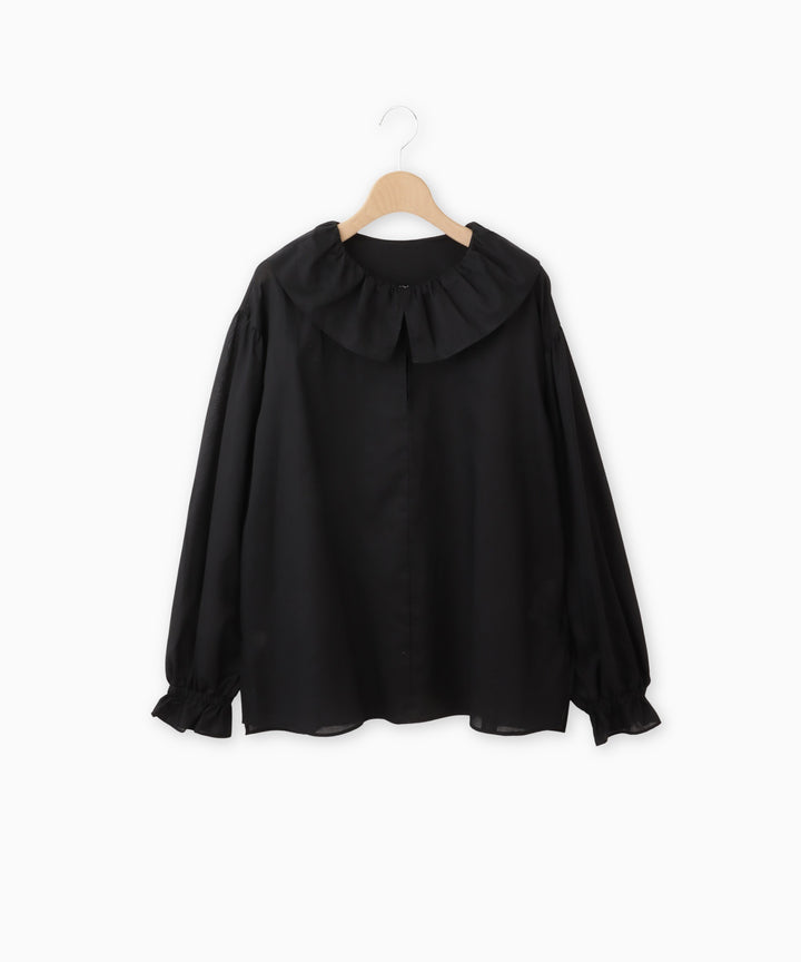 シアービッグカラーギャザーブラウス