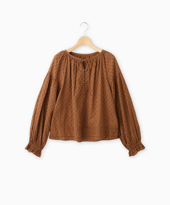 Cut jacquard blouse