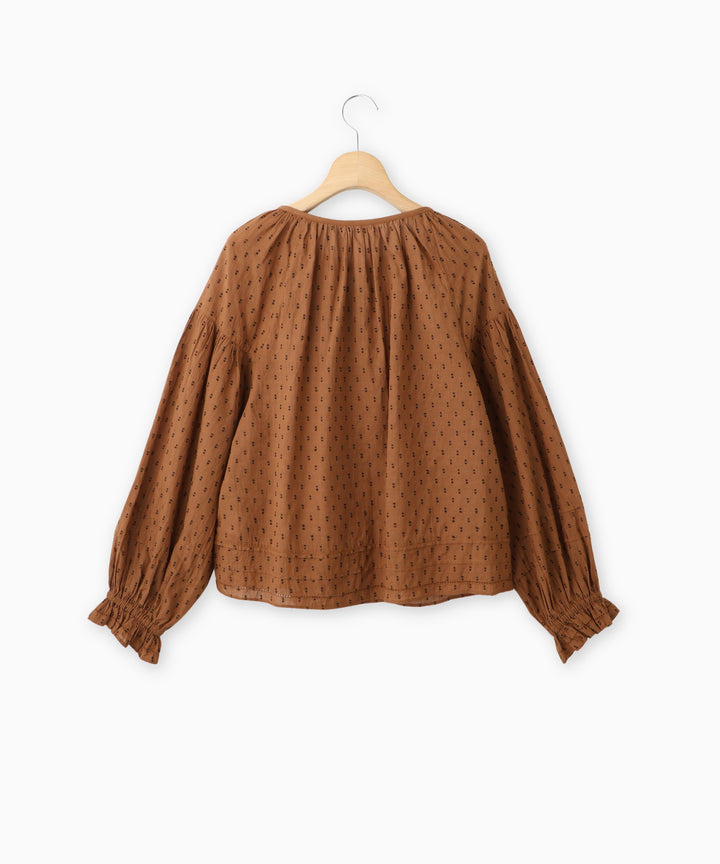 Cut jacquard blouse