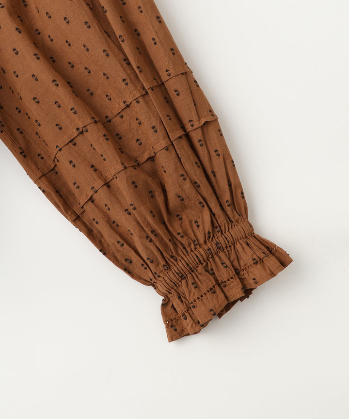 Cut jacquard blouse