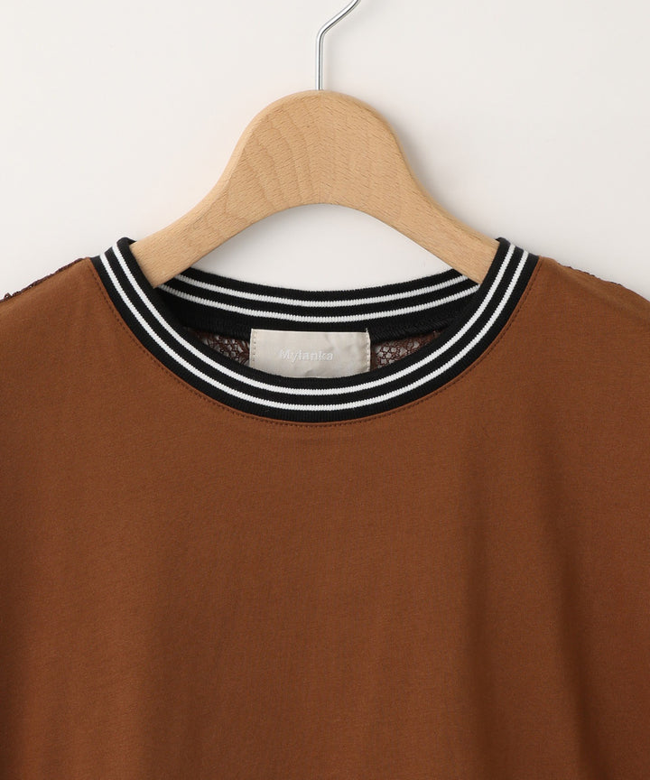 バックレースドロストブラウス