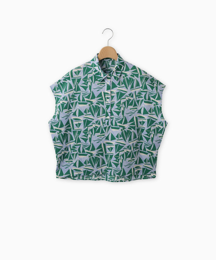 French Sleeve Printed Blouse