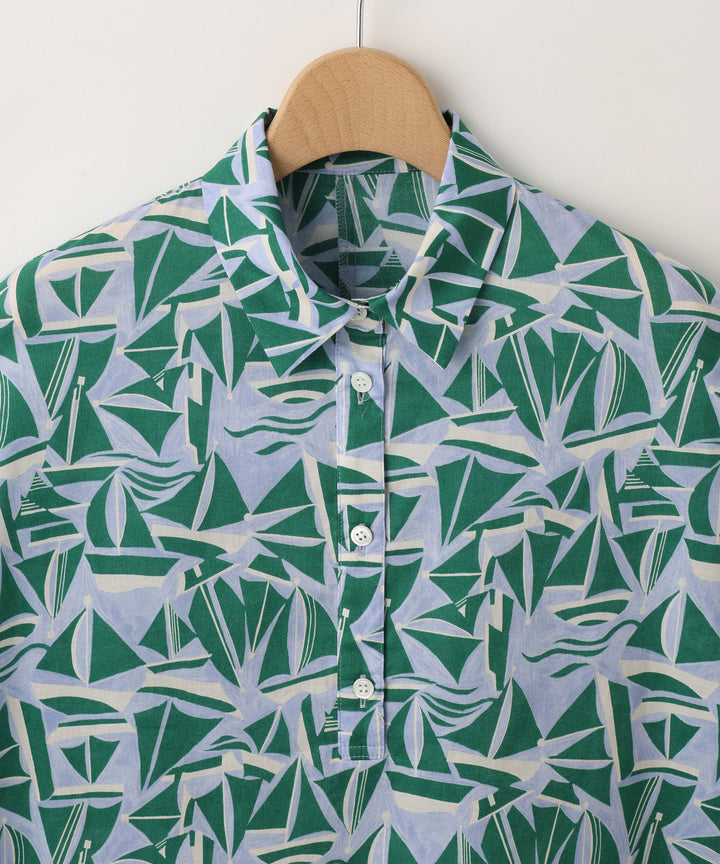 French Sleeve Printed Blouse
