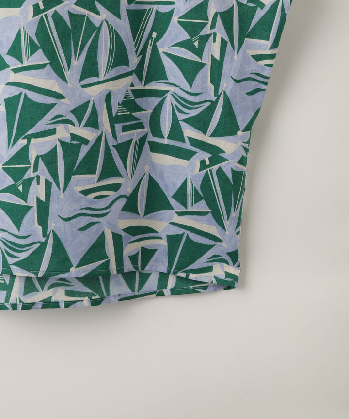 French Sleeve Printed Blouse