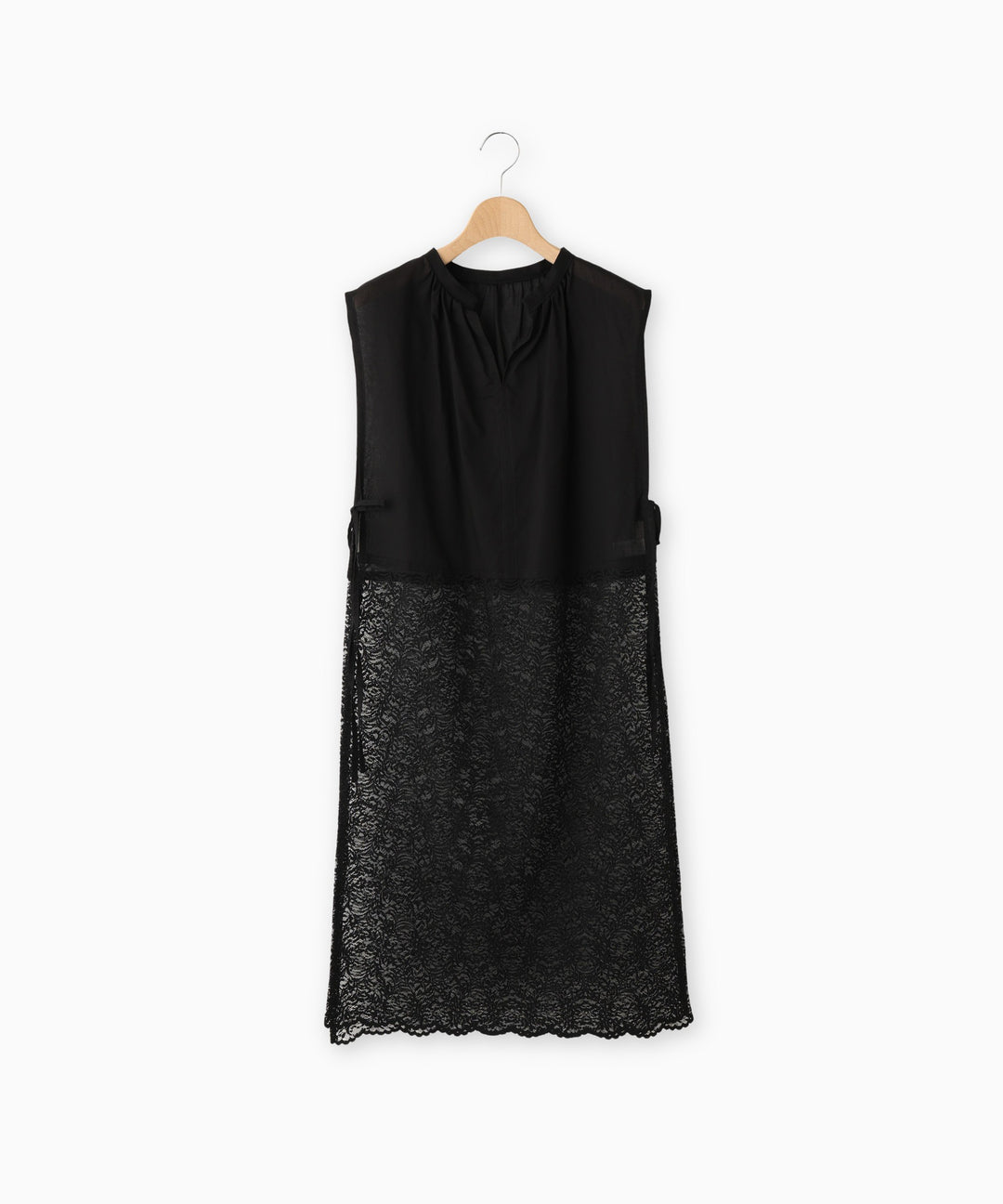Long Geometric Print Blouse with Waist Ribbon