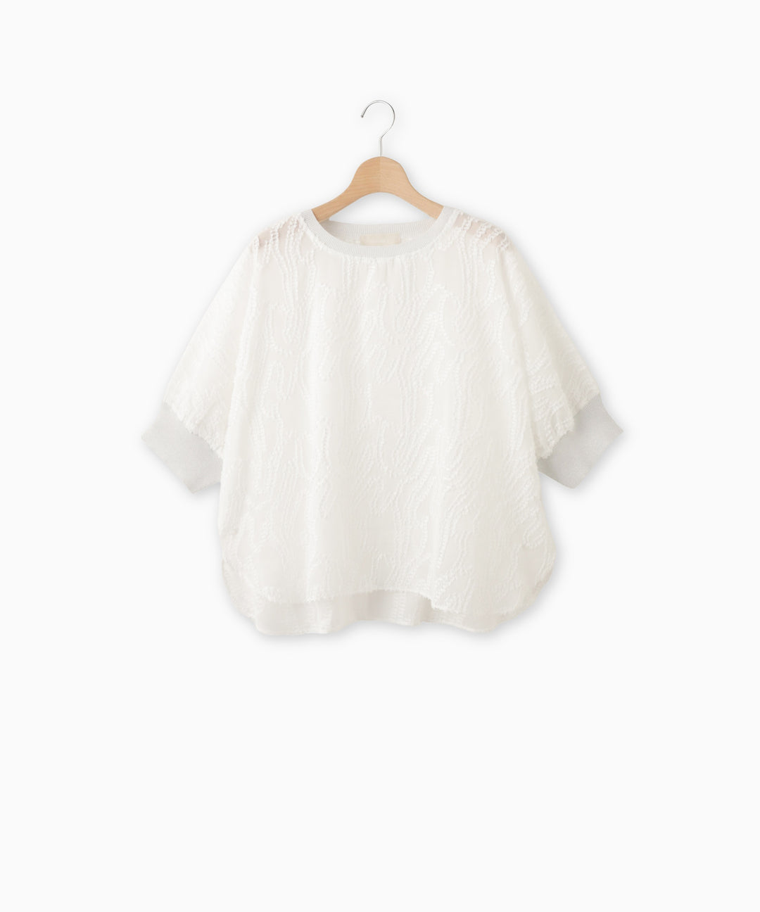 Geometric Print Dolman Sheer Blouse