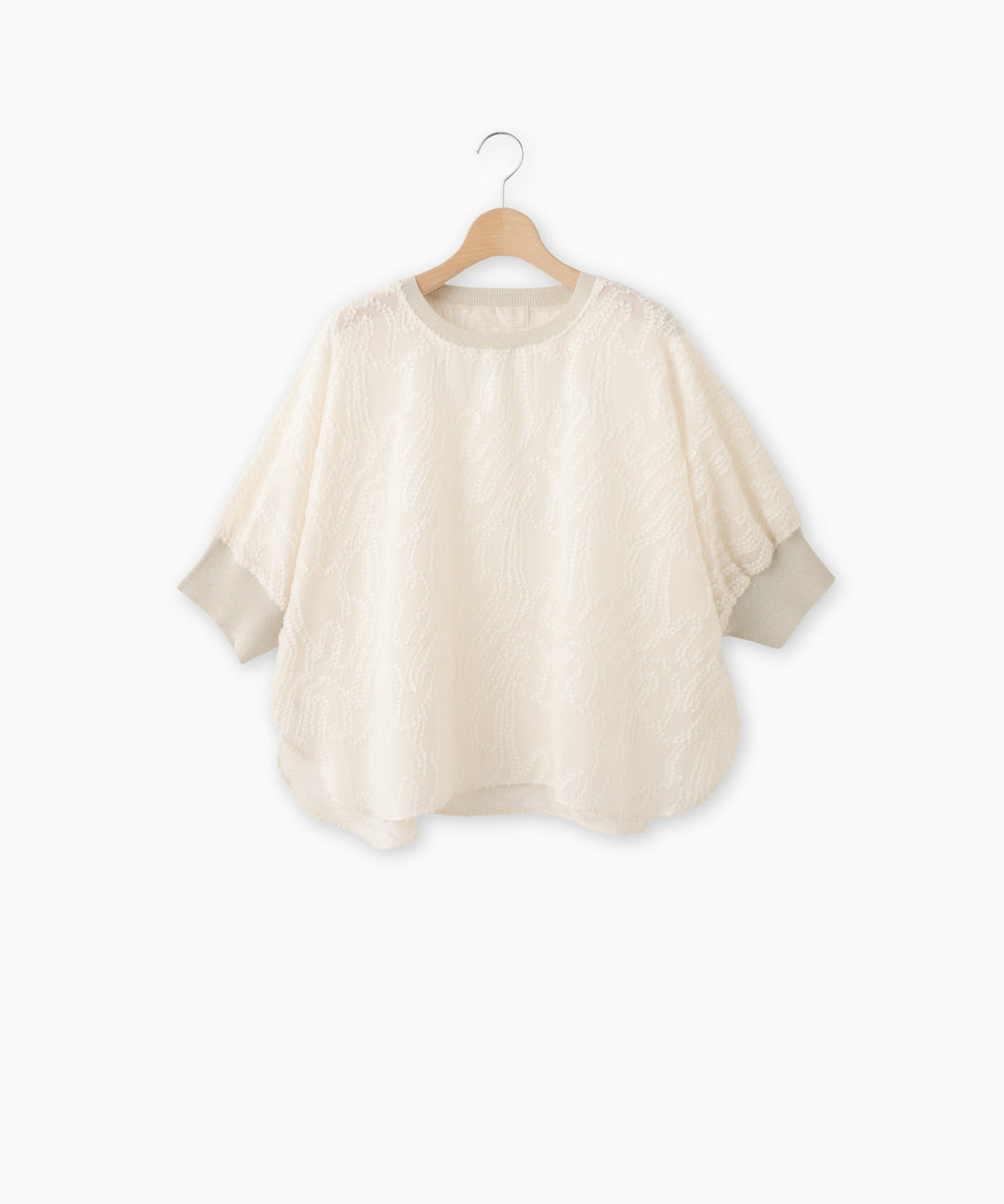 Geometric Print Dolman Sheer Blouse
