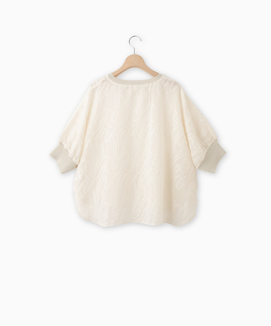 Geometric Print Dolman Sheer Blouse