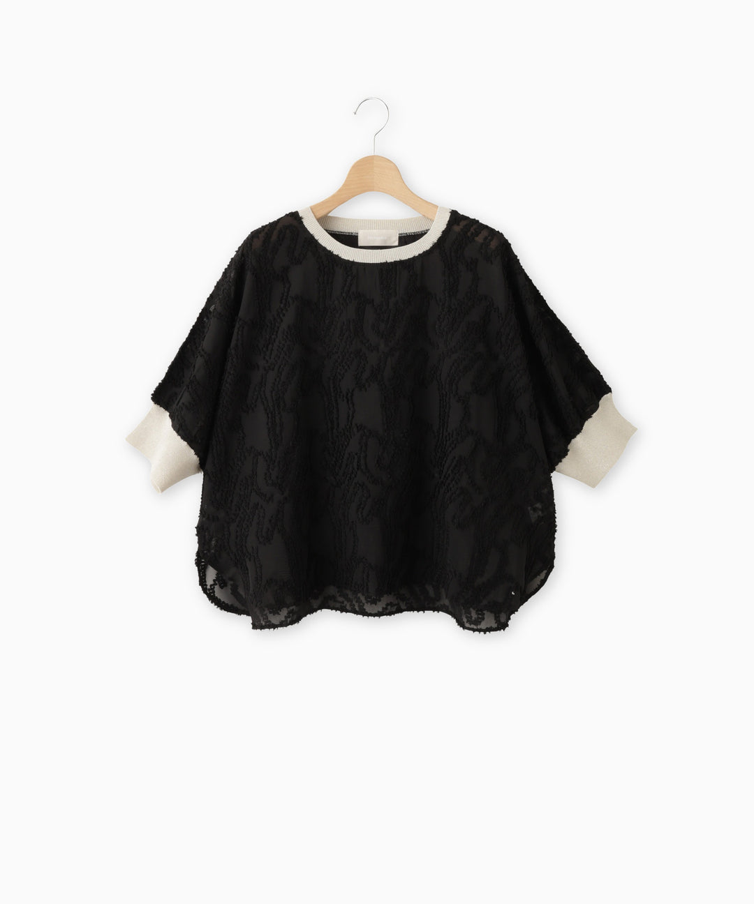 Geometric Print Dolman Sheer Blouse