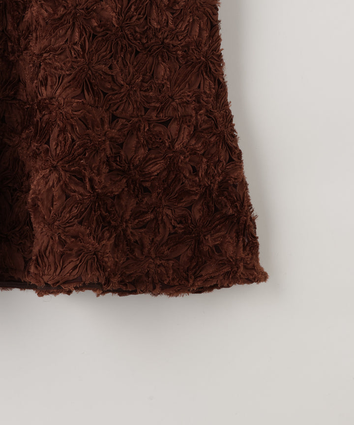フラワー刺繍バックリボンブラウス