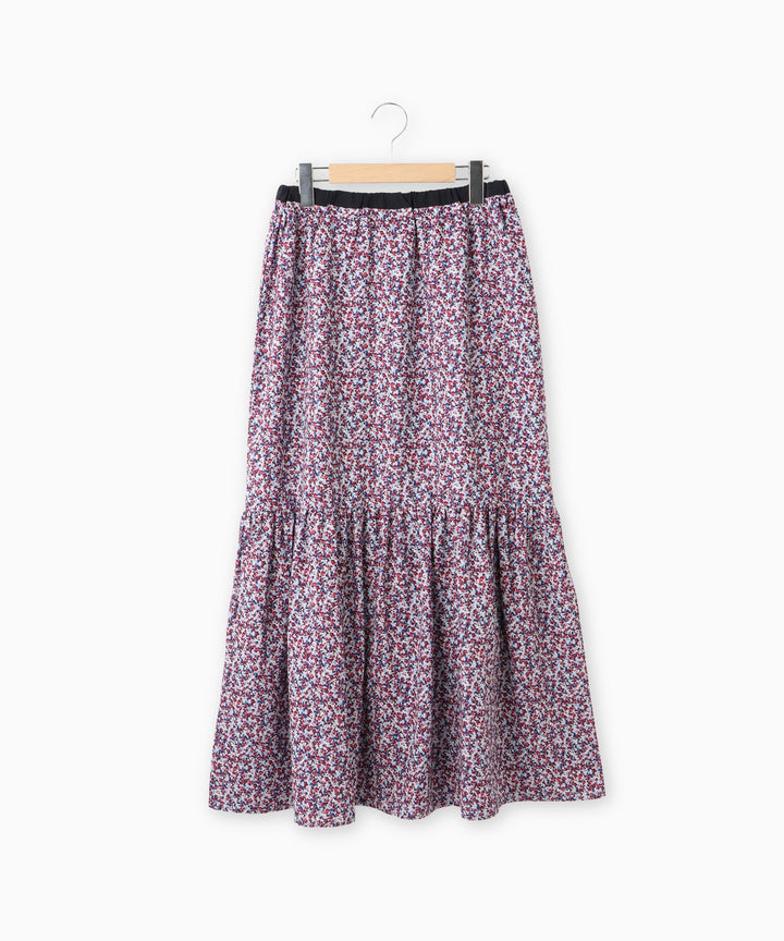 フラワープリントティアードスカート