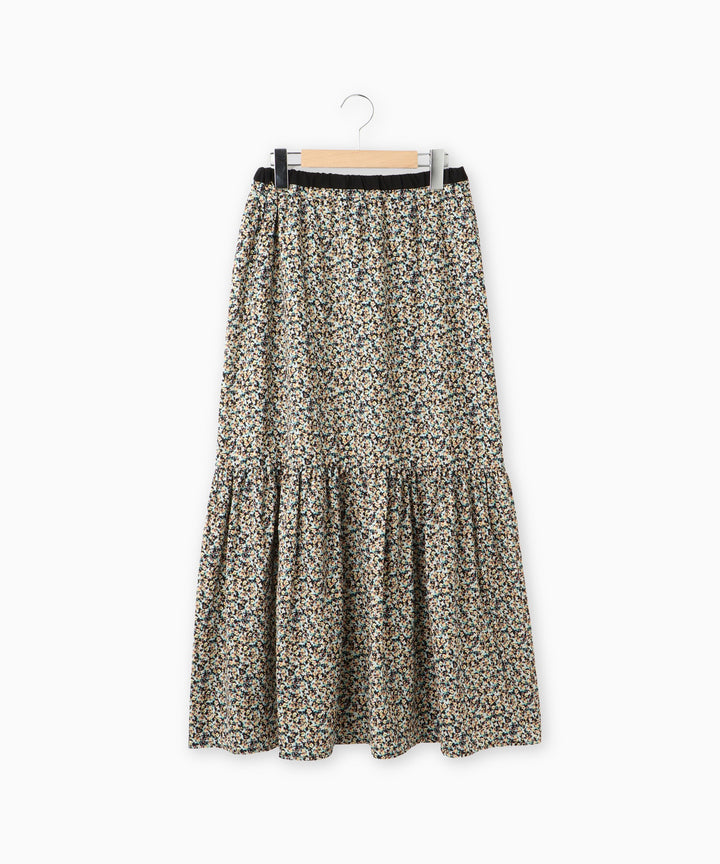 フラワープリントティアードスカート