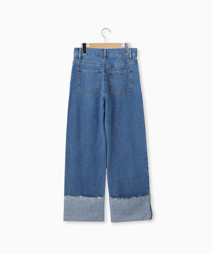 ロールアップストレートデニムパンツ