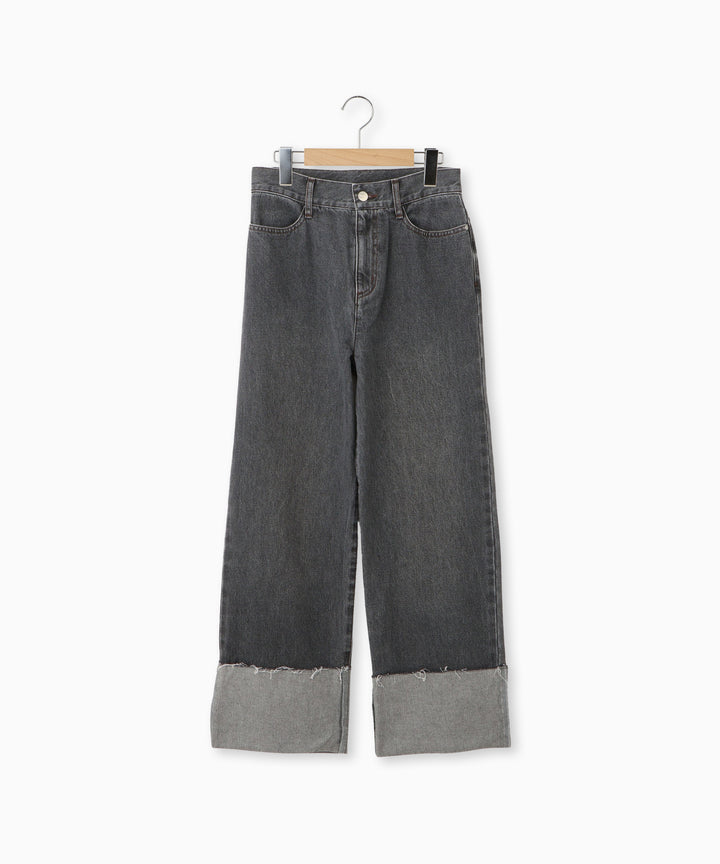 ロールアップストレートデニムパンツ