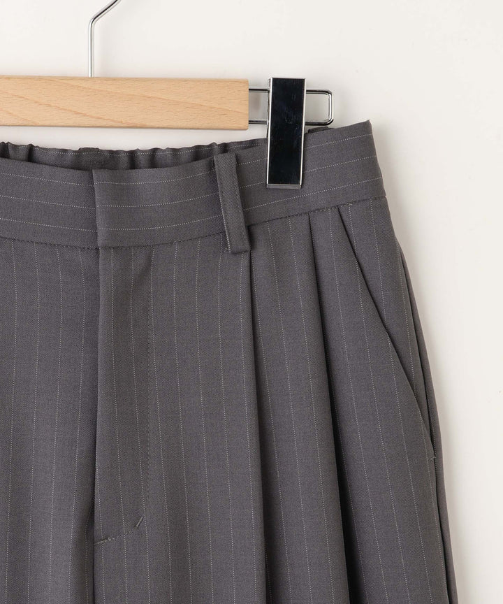 梳毛調シック&シンワイドテーパードパンツ