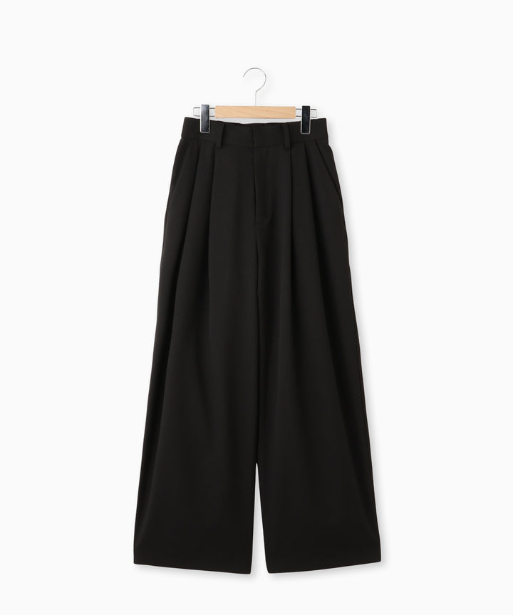 梳毛調シック&シンワイドテーパードパンツ